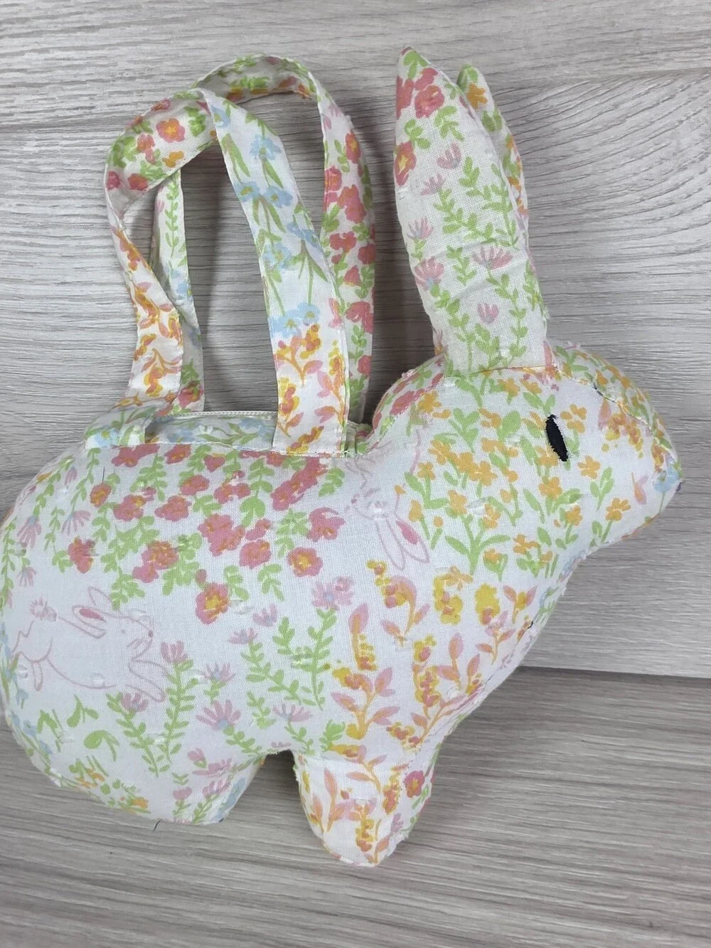 Easter Bunny Bag Novelty Fabric Handbag or Purse w Floral Print Kids SU55